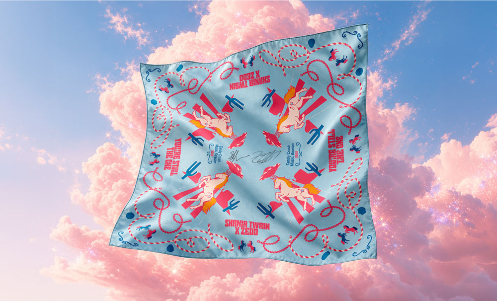 Signed Shania Twain and Zedd bandana