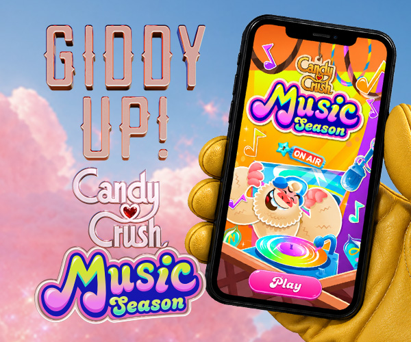 Giddy up! Play Candy Crush Saga Music Season now.
