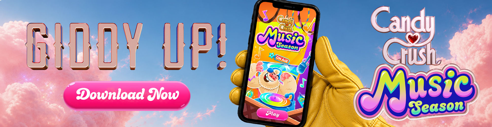 Giddy up! Play Candy Crush Saga Music Season now.
